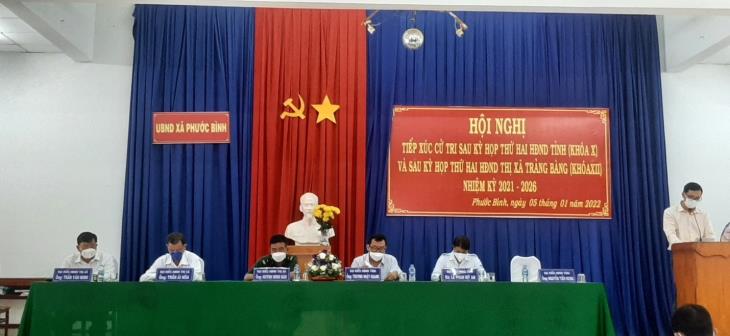 Hội nghị tiếp xúc cử tri sau kỳ họp thứ hai Hội đồng nhân dân tỉnh và Hội đồng nhân dân thị xã Trảng Bàng tại xã Phước Bình